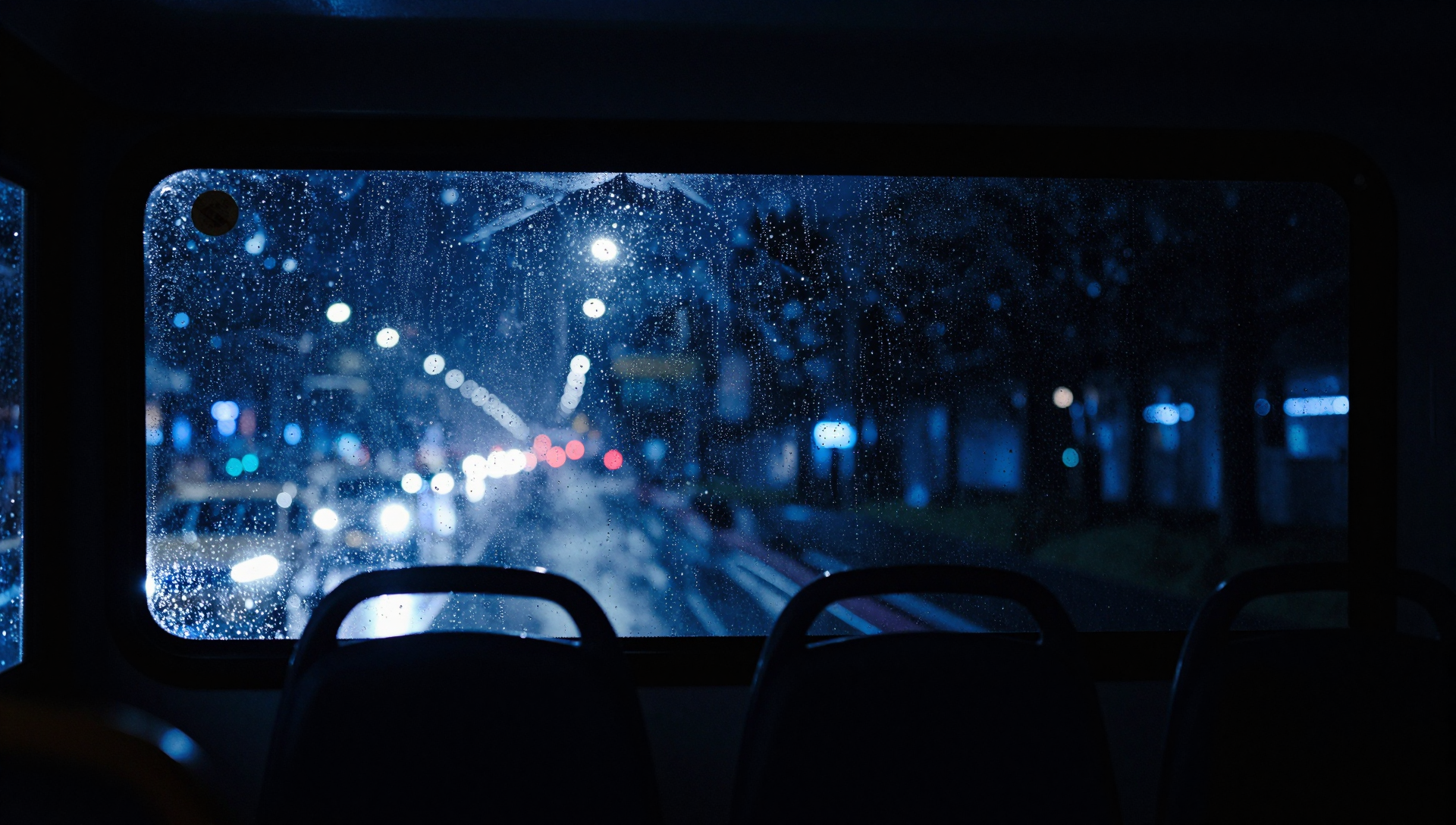 En buss i kvällsljus, AI-genererad illustration